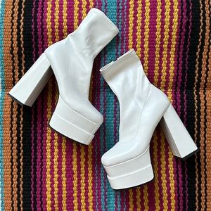Lamoda White Go-Go Style Platform Boots from “Dolls Kill”